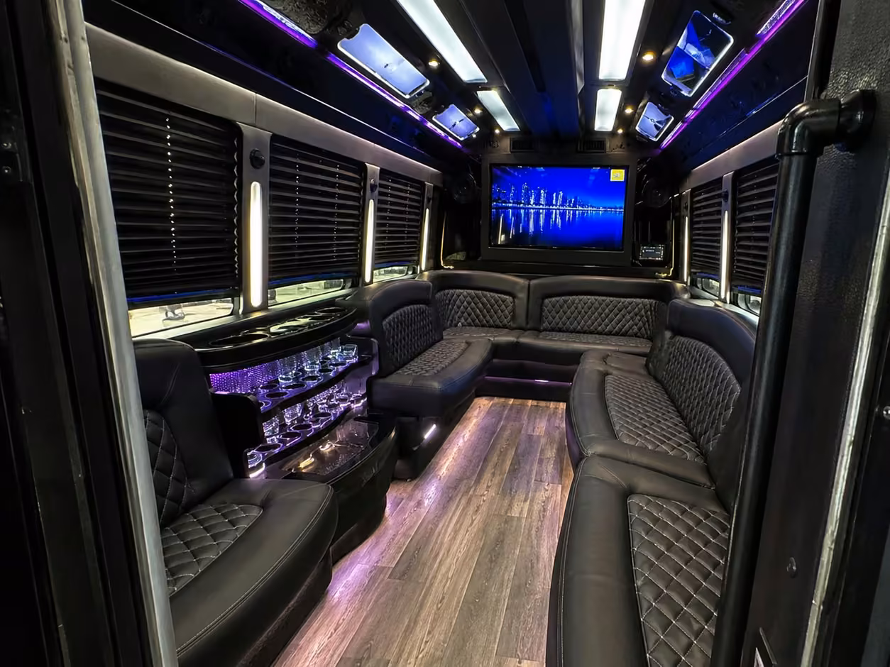 18 passenger party bus interior