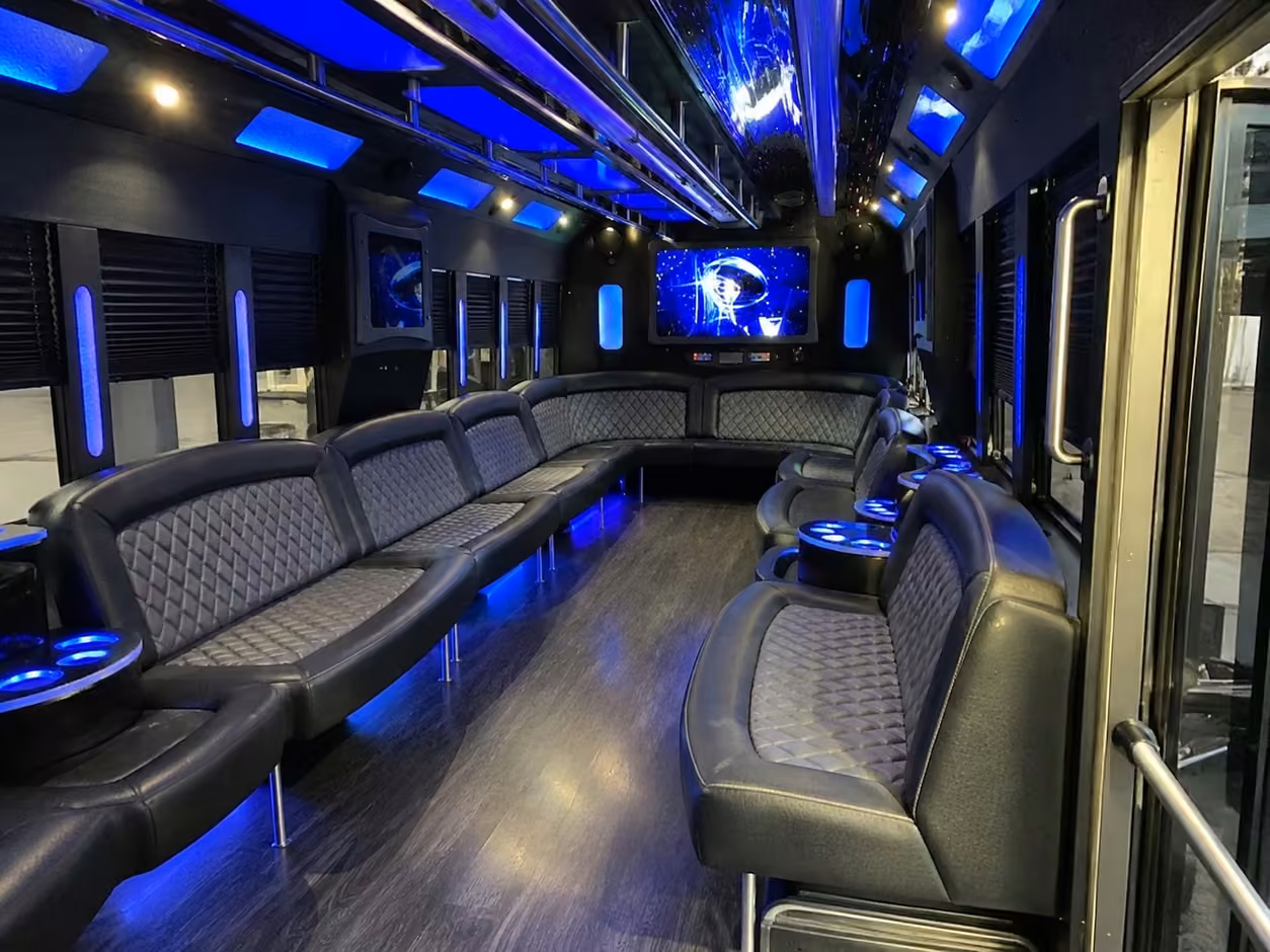 20 passenger party bus interior