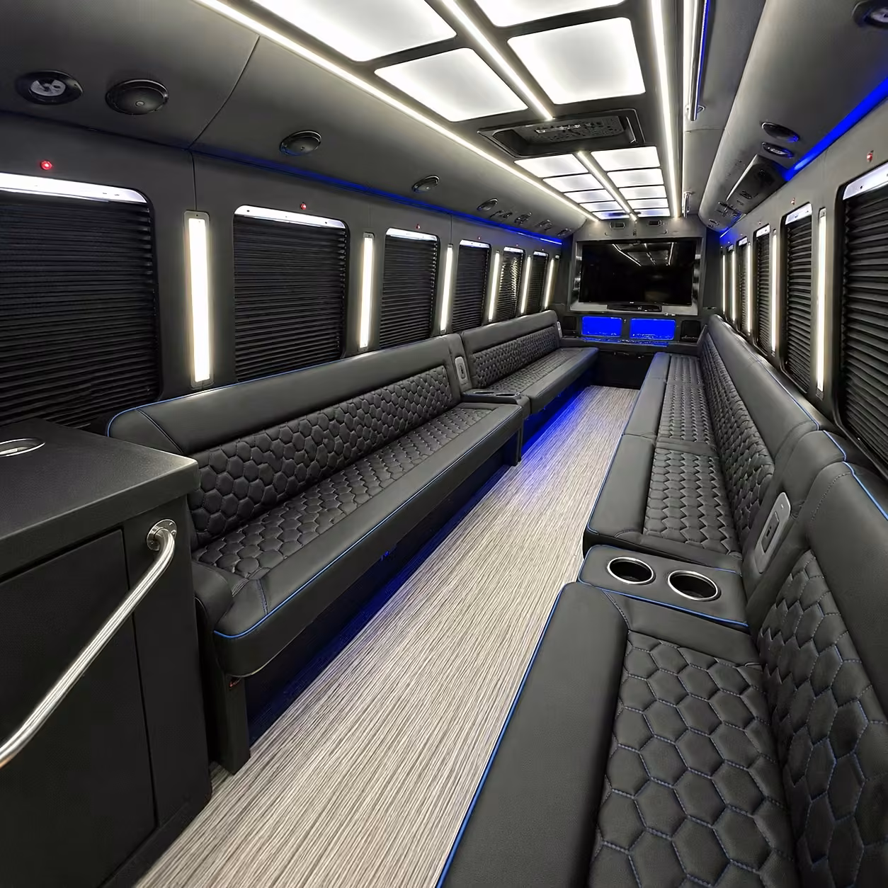 40 passenger party bus interior
