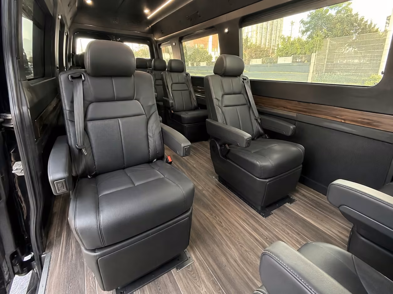 sprinter van rental with driver inside