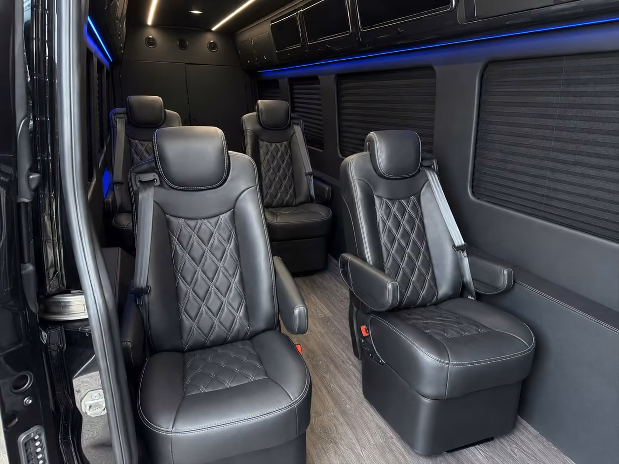 sprinter van rental with driver interior